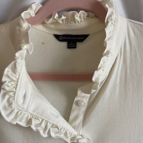Brooks Brothers Long Sleeve Ruffle Shirt - Large - Picture 1 of 4